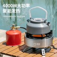 疆屿户外分体式卡式炉2025新款煮茶炉露营炊具露营野炊装备全套 钛金黑聚能卡式炉【无明火 四角支撑】送收纳袋 转接头