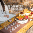 原始人围炉煮茶套装玻璃茶壶烤火炉套装室内耐高温烧水泡茶壶全套配件 1000ML透明清闲玻璃提梁壶-明火电陶炉通用