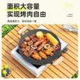清系户外露营烤盘麦饭石卡式炉烤肉盘韩式铁板烧烤盘家用烤肉锅煎烤盘 明火款32CM+防烫木柄