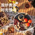 心楠烤火炉户外烧烤架庭院烤火盆取暖炉室内烧烤炉家用围炉煮茶套装 象牙白