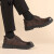 慕卡若（MUKARUO）品牌皮鞋男2023新款英伦商务正装鞋子男款通勤休闲牛皮鞋时尚婚鞋 棕色【礼盒装】 42 皮鞋码