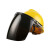润华年定制电焊面罩配安全帽式焊工防护面具防烤脸护脸全脸焊头戴式焊帽 (茶色)面罩+三筋透气(黄色)安全