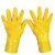 劳保胶手套浸胶工业橡胶棉毛手套磨砂防水防油耐酸碱全胶加厚浸塑防滑耐磨黄色