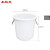圣极光50升加厚水桶塑料桶圆桶铁饼厨房收纳桶可定制S01601无盖白色