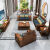 巨耀新中式沙发客厅大户型全屋一整套家具组合现代轻奢高档全实木沙发 电视柜（2.2米加长选配）