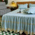 南极人 欧式蕾丝刺绣床裙双人床罩子纯色床单床套素色床笠床单保护套2 蓝绿-施华洛 150*200cm单件床裙