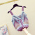 OVMATTU香港潮牌女装针织拼色吊带背心女2020春夏新款修身显瘦透气亮丝外穿洋气上衣潮 紫色 XL