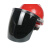 电焊面罩安帽式防护面罩面屏打磨防飞溅焊工隔热焊帽头戴式面具 防刮擦-透明+V型红色ABS安帽