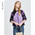 赛斯特女装24新款时尚蝙蝠袖茧型褶皱上衣 H008 紫花 AM(160/84)