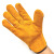 曼睩 短款皮质黄色10付装 帆布电焊手套牛皮挂里焊工手套耐磨加长加厚耐高温劳保手套ML003