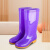 高筒雨鞋女防滑水鞋女士长筒时尚雨靴牛筋底套鞋成人防 鹿-紫色高筒-加厚款(加绒款) 36