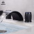 圣雪（SHENGXUE）304不锈钢冷热水三孔面盆龙头分体式三件套浴室柜洗手台瀑布 3311-黑色(送两条高压管)