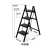 傅帝 四步梯子 碳钢黑色多功能小梯自用梯凳加厚铝合金登高梯折叠梯凳