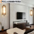 新中式壁灯客厅卧室床头过道楼梯工程现代简约带开关电视背景墙灯 米白色 灯罩-A款-LED暖光
