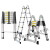 加厚铝合金梯子折叠伸缩人字梯工程便携室内多功能升降竹节梯 德标-人字梯2.7+2.7米(40cm步距)