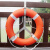 鸣固 船用专业成人游泳圈儿童塑料游泳救生浮圈实心加厚国标 304不锈钢救生圈支架