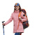 大杨2788冲锋衣 三合一户外防寒保暖防泼水防风透气外套两件套女款 粉色 L码 定制