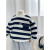 棉恒男童卫衣秋冬儿童一体绒条纹加厚卫衣1-8岁儿童韩版加绒套头上衣 条纹卫衣(不加绒) 90cm