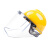 筑采（ZHUCAI）电焊面罩 防护面屏配安全帽式透明防冲击防油飞溅打磨 黄安全帽+支架+PVC包边屏