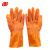 谋福 CNMF 6236 颗粒止滑耐油耐酸碱手套 工业防滑浸塑手套水产渔业手套 橘色 均码 