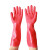 富力安 PVC加长加绒加厚46cm洗碗手套耐酸碱工业耐磨防化工业劳保红色手套 PVC红手套 