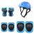 护膝护肘儿童平衡车滑板车骑行护具头盔护具套装滑护具7件套 黑色 S码(12-30kg)