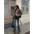 LeenaPitt棕色皮衣外套女秋季2023新款美拉德穿搭小个子短款pu皮夹克机车服 咖色（加里布） S 推荐8095斤