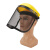 割草机防护面罩打草面罩具除草园林安全帽防爆网罩围裙护具眼镜 黄顶PVC屏面罩透明