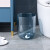 垃圾桶客厅亚克力PET透明厕所厨房创意大容量办公室卧室纸篓 12L灰蓝色+50只垃圾袋 默认发渣