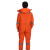 钢米 DJ0011 冬季防水带帽防寒保暖连体工作服棉服加厚 XX(L180) 橙色