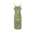 格米孜（GEMIZI）法式扭结蝴蝶结吊带连衣裙女春夏感气质长裙子 绿色 S