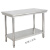 不锈钢桌子长方形正方形双层工作台加厚餐馆台子打荷商用 加厚80长*80宽*80高双层