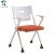 塑胶护腰培训椅便携折叠一体培训椅白色车行接待椅多功能会议椅子 带扶手轮白胶