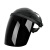 打磨面罩 防护面罩 防护面罩焊帽 飞溅面罩面屏 头戴式防焊工二氩 黑顶黑色屏(颜色深)