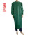 成人有带袖反穿罩衣男女士工作服罩衣防水防油耐酸碱长袖围裙加厚 军绿色 中号长度120厘米