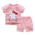 易卡通 儿童短袖套装纯棉男女宝宝婴儿衣服韩版卡通印花两用裆童装 K068-条纹恐龙 100cm.