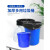 普力捷（PULIJIE） 加厚多用大号垃圾桶工厂户外环卫分类塑料桶商用圆桶带盖 100L 蓝带盖 升级加厚耐腐蚀