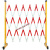 定制玻璃钢伸缩围栏安护栏道路电力施工可移动围挡警戒绝缘隔离栏 1.2*5米加厚款(红白相间)