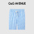 G&G AVENUE国际轻奢潮牌夏季新款时尚宽松拼接织带英文印花潮流男士休闲裤   蓝色/Blue 2XL