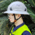 扬笙福安全帽国标大帽檐遮阳防晒透气夏季工地碳纤维色建筑施工头盔印 升级款-蓝色