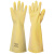 三蝶 乳胶手套 防水耐磨耐酸碱手套  S码 31cm 工业乳胶 黄色
