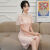 东方鸭蕾丝旗袍2023年新款夏季年轻款改良气质修身显瘦中国风连衣裙 杏色 M 95-105斤