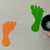 桑宋 脚印地贴绿色（1对） 幼儿园学校防水耐磨脚丫贴纸6*12cm绿色（1对）