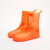 双排扣成人雨鞋户外防尘防水雨鞋套 PVC厚耐磨便携式中筒雨鞋套B 橙色 44/45