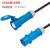 IEC309蓝色工业插头连接器公母对接延长线16A32A机房PDU电源线 16A公16A母 16A 4m