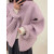 特美刻韩版双面呢羊绒羊毛大衣女小香风气质紫色小个子短款圆领毛呢外套 粉紫色 S:适合80-120斤