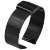 lennik金属手表带不锈钢防水精钢网带男女米兰编织网带代用dw浪琴天梭 钢带款-黑色 19mm