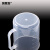 安赛瑞 塑料量杯（2个装）塑料刻度烧杯透明液体量杯 实验室大容量塑料烧杯带把手250ml可定制 600021