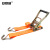 安赛瑞 捆绑带 货车棘轮紧绳器 固定绳 橘色双钩 5cmx4m 2A01245