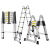 加厚铝合金折叠伸缩人字梯梯便携多功能竹节升降 德标-直梯4.3米(靠墙使用)